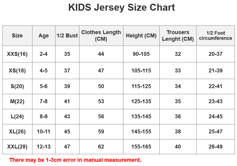 kids Size Chart