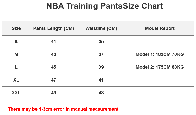 nba_training Size Chart