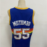 NBA Nuggets # 55 Mutombo snow mountain blue top Mesh Jersey 1:1 Quality