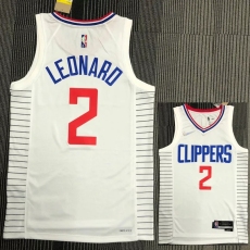 NBA Clippers LEONARD #2 White 75th Anniversary Top Quality Hot Pressing 1:1 Quality