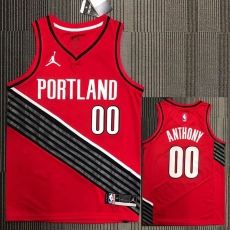 NBA Trail Blazers ANTHONY #00 Jordan Red Top Quality Hot Pressing 1:1 Quality