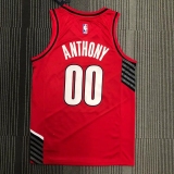 NBA Trail Blazers ANTHONY #00 Jordan Red Top Quality Hot Pressing 1:1 Quality