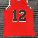 1990 Chicago Bulls Jordan #12 Red Hot Pressing 1:1 Quality Men NBA Jersey