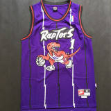 NBA Raptors (mesh print) 1 McGrady white purple 1:1 Quality