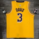 NBA Los Angeles crew neck vintage yellow 3 Davis with chip 1:1 Quality