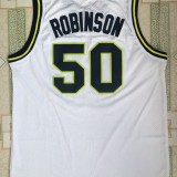 NBA Spurs #50 Admiral David Robinson high school Vintage best Mesh Jersey white 1:1 Quality