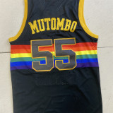 NBA Nuggets # 55 mutombo Snow mountain black top Mesh Jersey 1:1 Quality