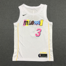 22/23 Heat WADE #3 White City Edition 1:1 Quality NBA Jersey