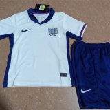 2024 England Home White Kids Soccer Jersey