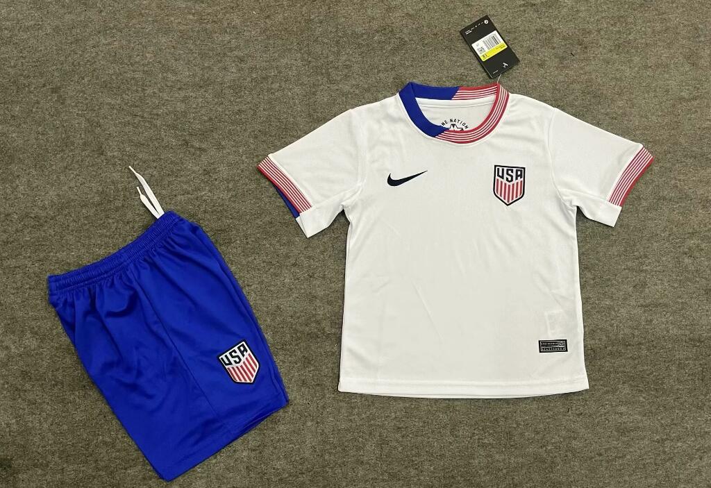 24/25 USA Home White Kids Soccer Jersey - JJsport
