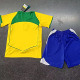 2004 Brazil Home 1:1 Kids Retro Soccer Jersey