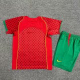 2004 Portugal Home 1:1 Retro Kids Soccer Jersey