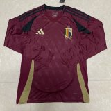 24/25 Belgium Home Long Sleeved Fans 1:1 Quality Soccer Jersey