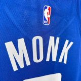 2024 Kings MONK #0 Blue City Edition 1:1 Quality NBA Jersey热压