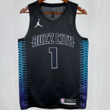 2018 Hornets BALL #1 Black City Edition 1:1 Quality NBA Jersey