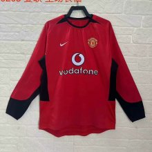 2002/2003 Manchester United Home Long Sleeve Retro 1:1 Quality Soccer Jersey