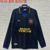 1993/1994 Manchester United Away Long sleeve 1:1 Retro Soccer Jersey