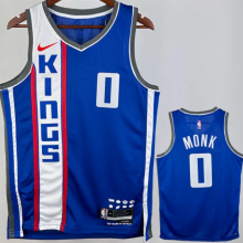 2024 Kings MONK #0 Blue City Edition 1:1 Quality NBA Jersey热压