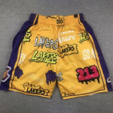 24/25 NBA Lakers Yellow Top Quality Pants 1:1 Quality