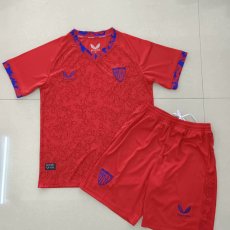 24/25 Sevilla FC Away Kids Kits 1:1 Quality Soccer Jersey