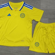 24/25 Leeds United Away Yellow Kids Kits 1:1 Quality Soccer Jersey