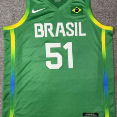 2024 Brazil Team CABOCLO #51 Green 1:1 Quality NBA Jerseys