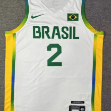 2024 Brazil Team YAGO #2 White 1:1 Quality NBA Jerseys