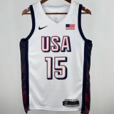 2025 Team USA BOOKER #15 White 1:1 Quality NBA Jerseys