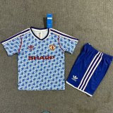 1990/1992 Manchester United Away Kids Kits Retro 1:1 Quality Soccer Jersey