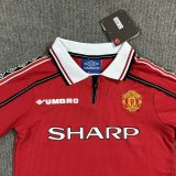 1998/1999 Manchester United Home Kids Kits Retro 1:1 Quality Soccer Jersey