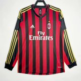 2013/2014 AC Milan Long Sleeve Home Fans 1:1 Retro Soccer Jersey