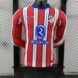 24/25 Atletico Madrid Home Long Sleeve Player 1:1 Quality Soccer Jersey