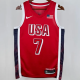 2024 Team USA DURANT #7 Red 1:1 Quality NBA Jerseys