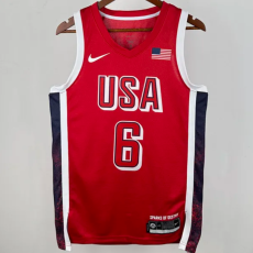 2024 Team USA JAMES #6 Red 1:1 Quality NBA Jerseys