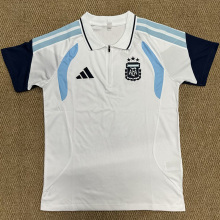 26-27 Argentina White Polo Short Sleeve (半拉链)