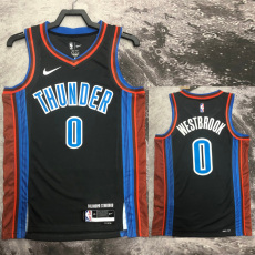 22-23 OKC WESTBROOK #0 Black Top Quality Hot Pressing NBA Jersey