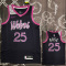 Timberwolves ROSE #25 Purple Black Top Quality Hot Pressing NBA Jersey