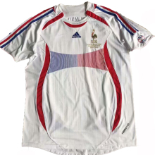 2006 France Away White Retro Soccer Jersey(带胸前小字)