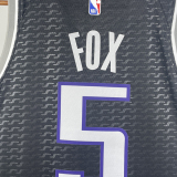 22-23 Kings FOX #5 Black Top Quality Hot Pressing NBA Jersey (Trapeze Edition)飞人版