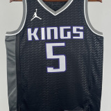 22-23 Kings FOX #5 Black Top Quality Hot Pressing NBA Jersey (Trapeze Edition)飞人版