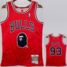 2023 BULLS & BAPE #93 Red Top Quality Hot Pressing NBA Jersey(猿人头)