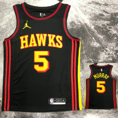 HAWKS MURRAY #5 Black Top Quality Hot Pressing NBA Jersey (Trapeze Edition)