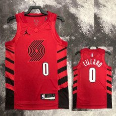 22-23 TRAIL BLAZERS LILLARD #0 Red Top Quality Hot Pressing NBA Jersey (Trapeze Edition)