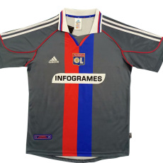 2000-2001 Lyon Away Gray Retro Soccer Jersey