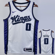 23-24 Kings MONK #0 White Top Quality Hot Pressing NBA Jersey