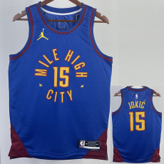 22-23 Nuggets JOKIC #15 Blue Top Quality Hot Pressing NBA Jersey (Trapeze Edition) 飞人版