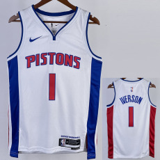 22-23 Pistons IVERSON #1 White Top Quality Hot Pressing NBA Jersey