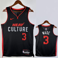 23-24 HEAT WADE #3 Black City Edition Top Quality Hot Pressing NBA Jersey (V领）