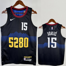 23-24 Nuggets JOKIC #15 Black City Edition Top Quality Hot Pressing NBA Jersey