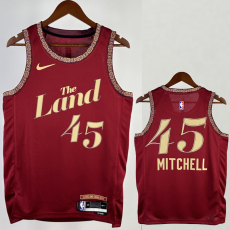 23-24 Cleveland Cavaliers MITCHLL #45 Red City Edition Top Quality Hot Pressing NBA Jersey